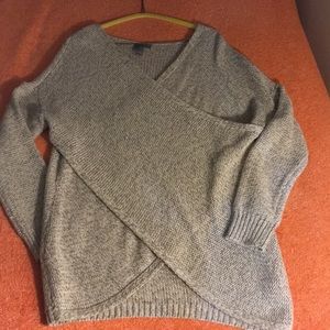 Cozy knit cross-over sweater